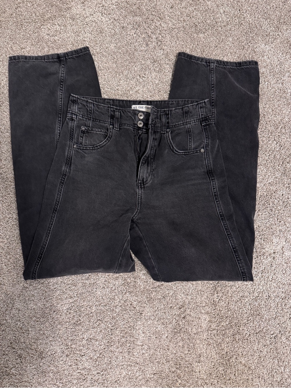 WE THE FREE Black Barrel Jeans